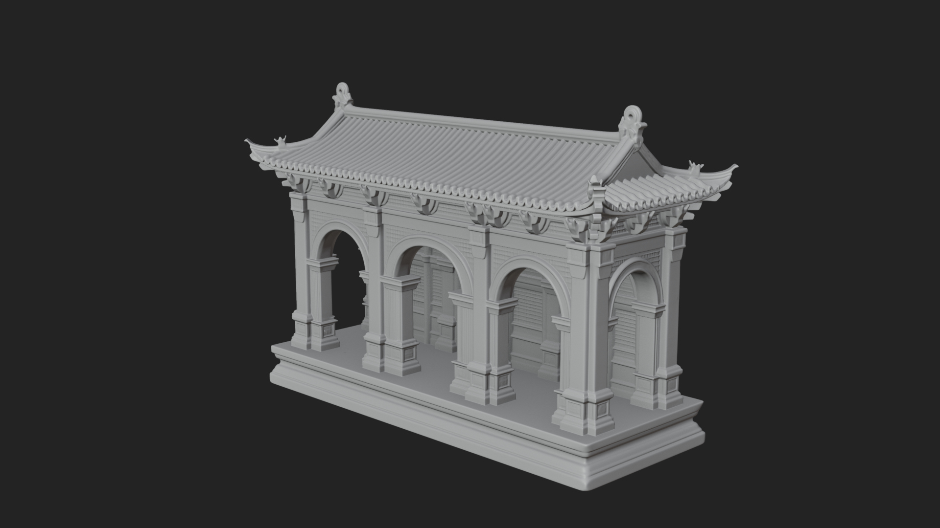 Columned Arcade Model Design 2 3D Print Model 3D Model