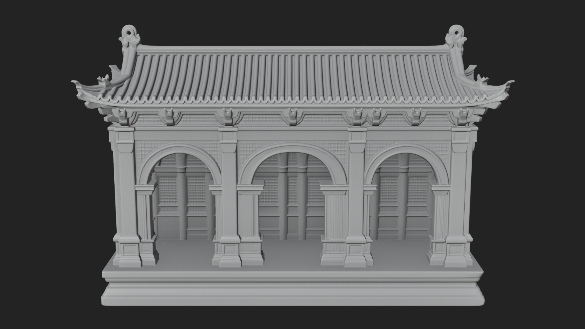Columned Arcade Model Design 2 3D Print Model 3D Model
