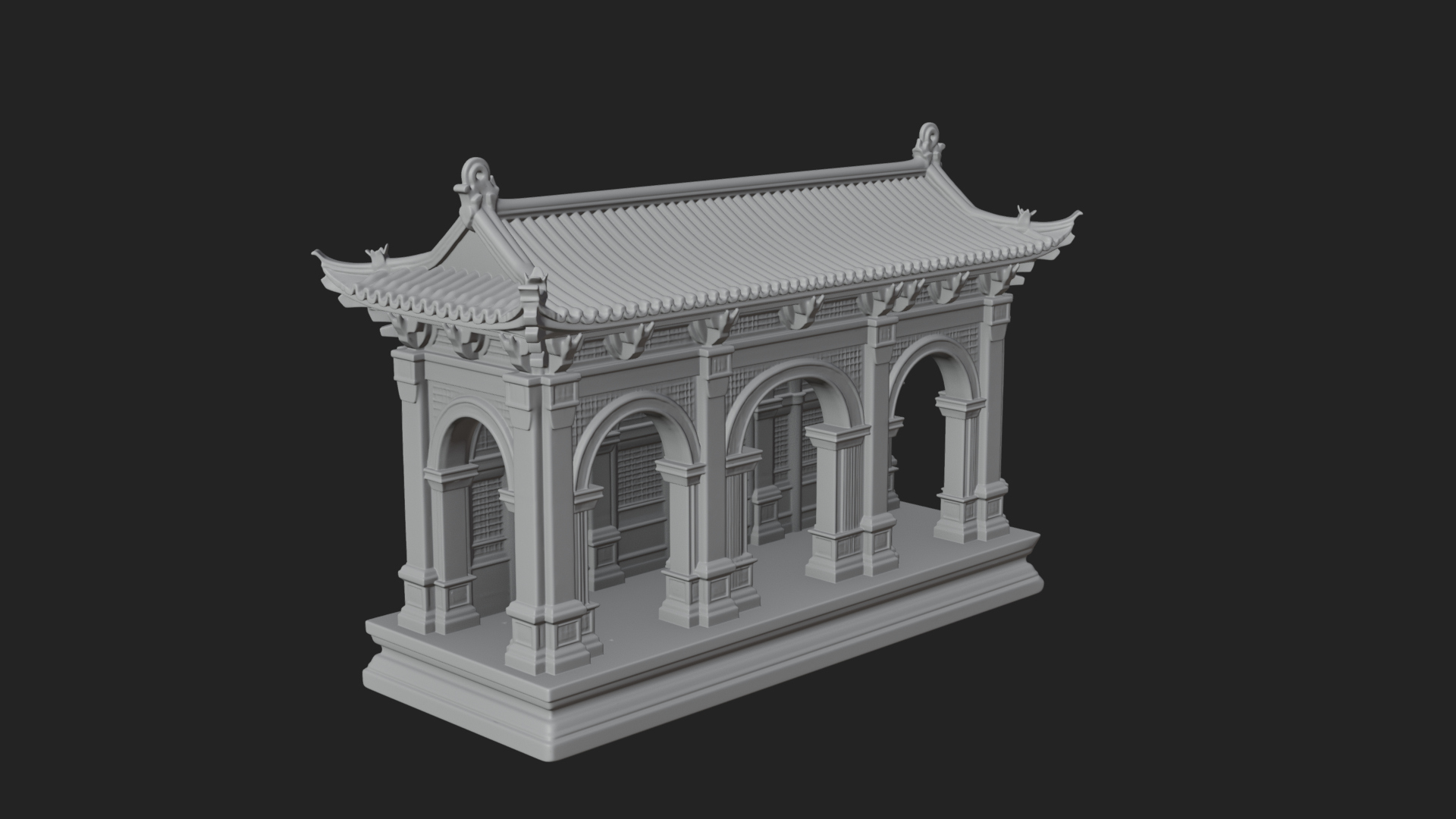 Columned Arcade Model Design 2 3D Print Model 3D Model