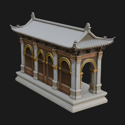 Columned Arcade Model Design 2 3D Print Model