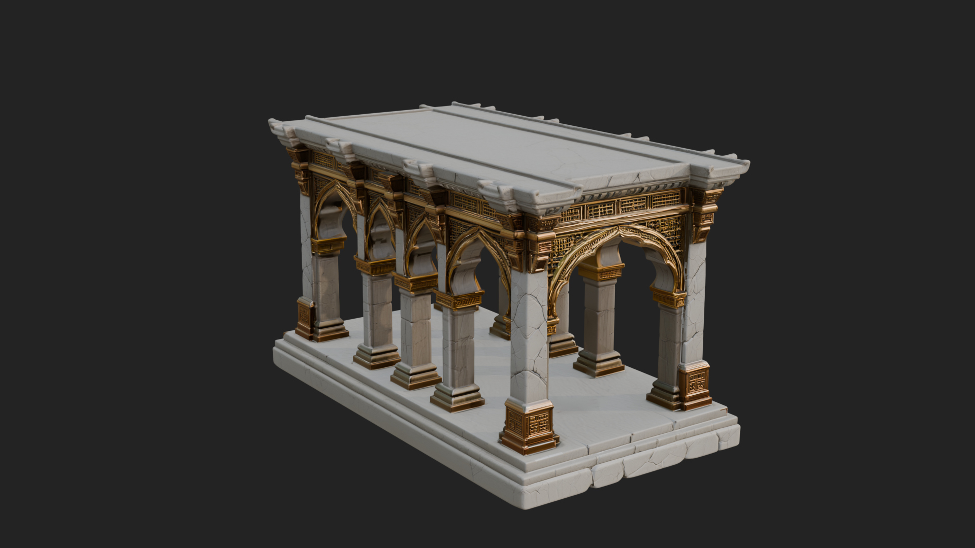 Columned Arcade Model Design 3 3D Print Model 3D Model