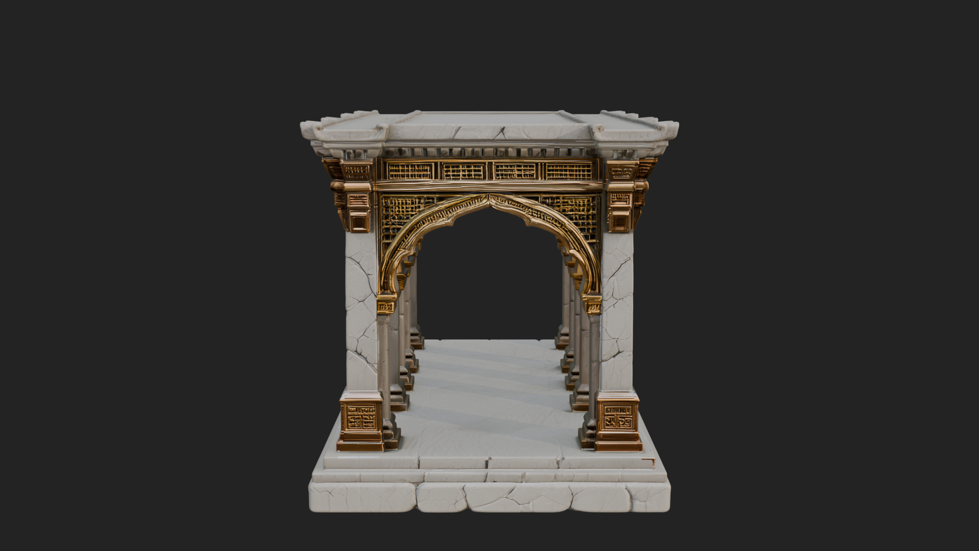 Columned Arcade Model Design 3 3D Print Model 3D Model
