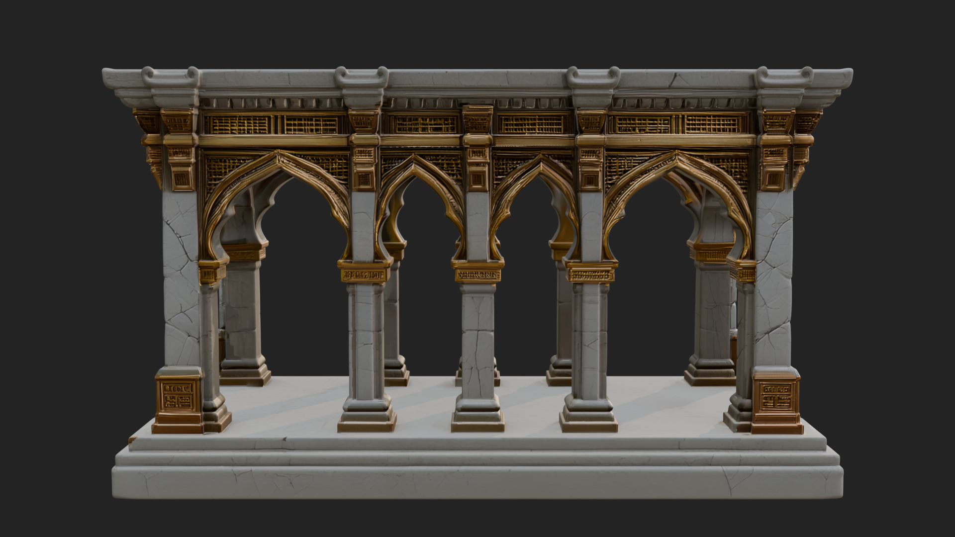 Columned Arcade Model Design 3 3D Print Model 3D Model