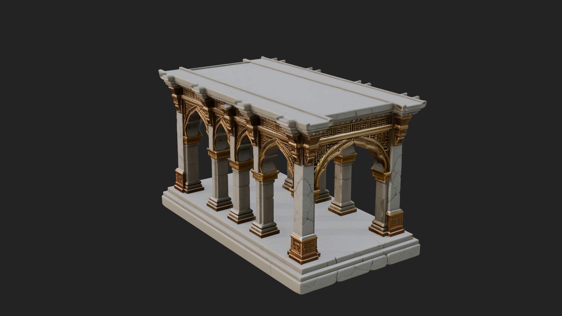Columned Arcade Model Design 3 3D Print Model 3D Model