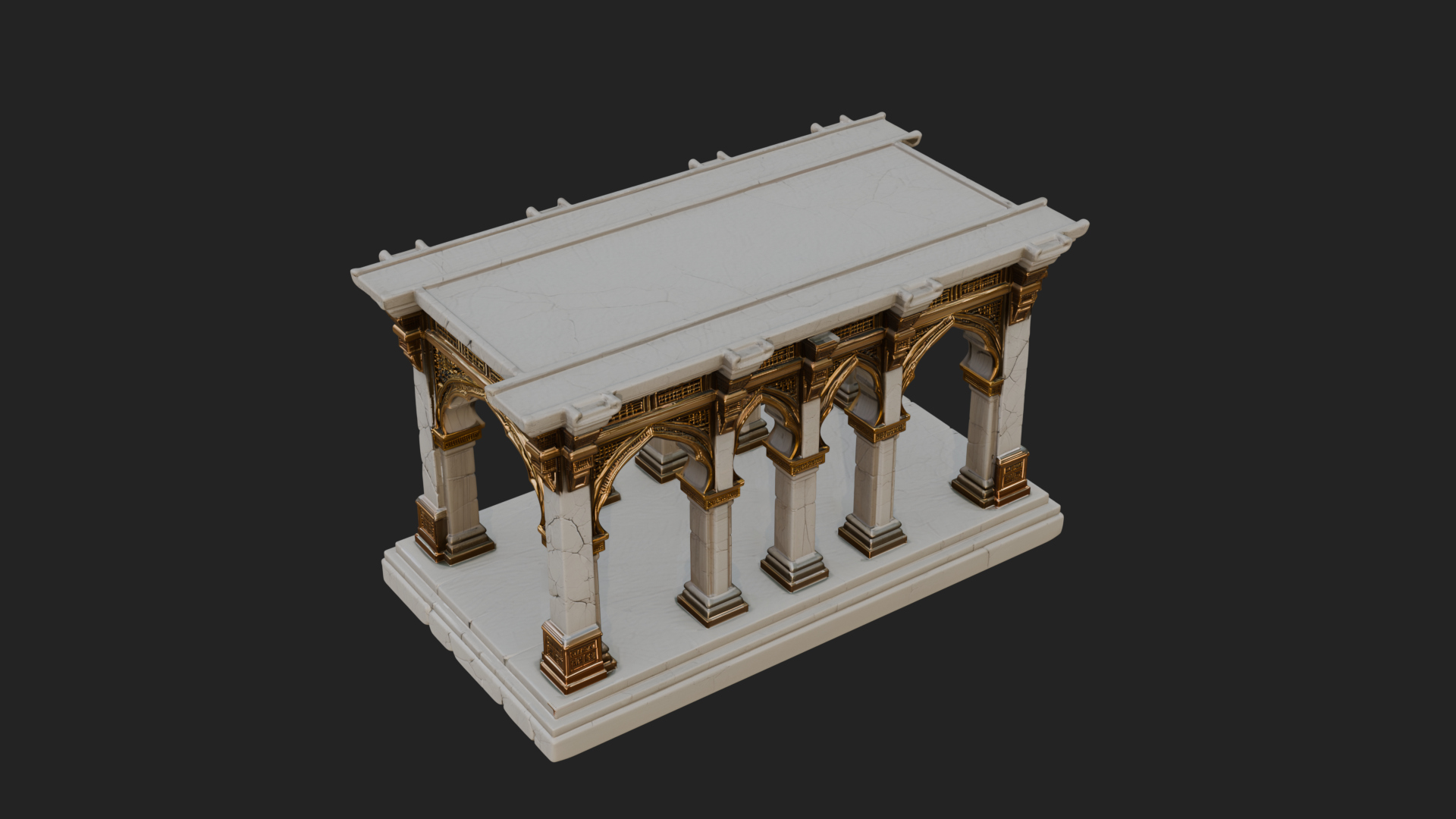 Columned Arcade Model Design 3 3D Print Model 3D Model