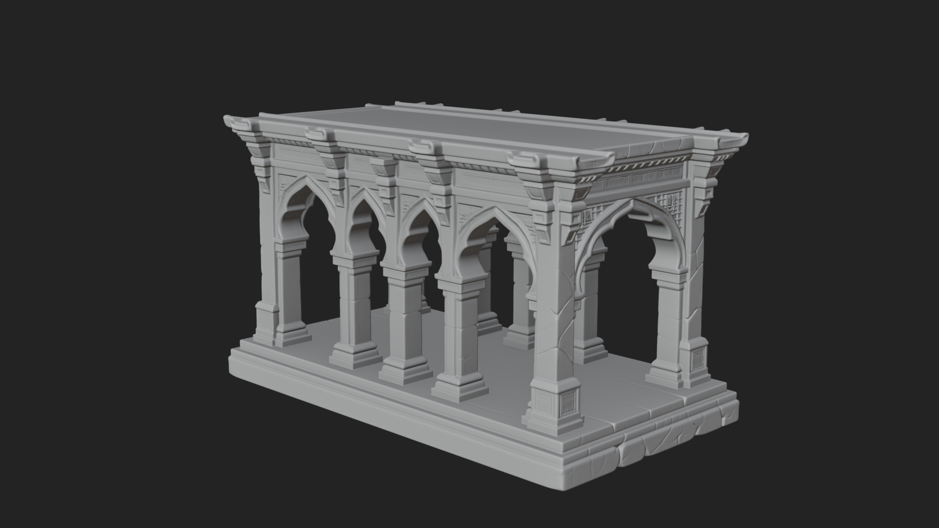 Columned Arcade Model Design 3 3D Print Model 3D Model