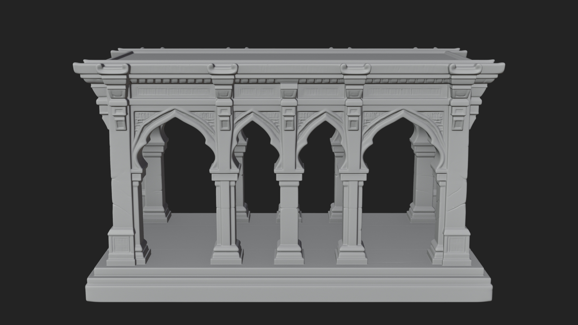 Columned Arcade Model Design 3 3D Print Model 3D Model