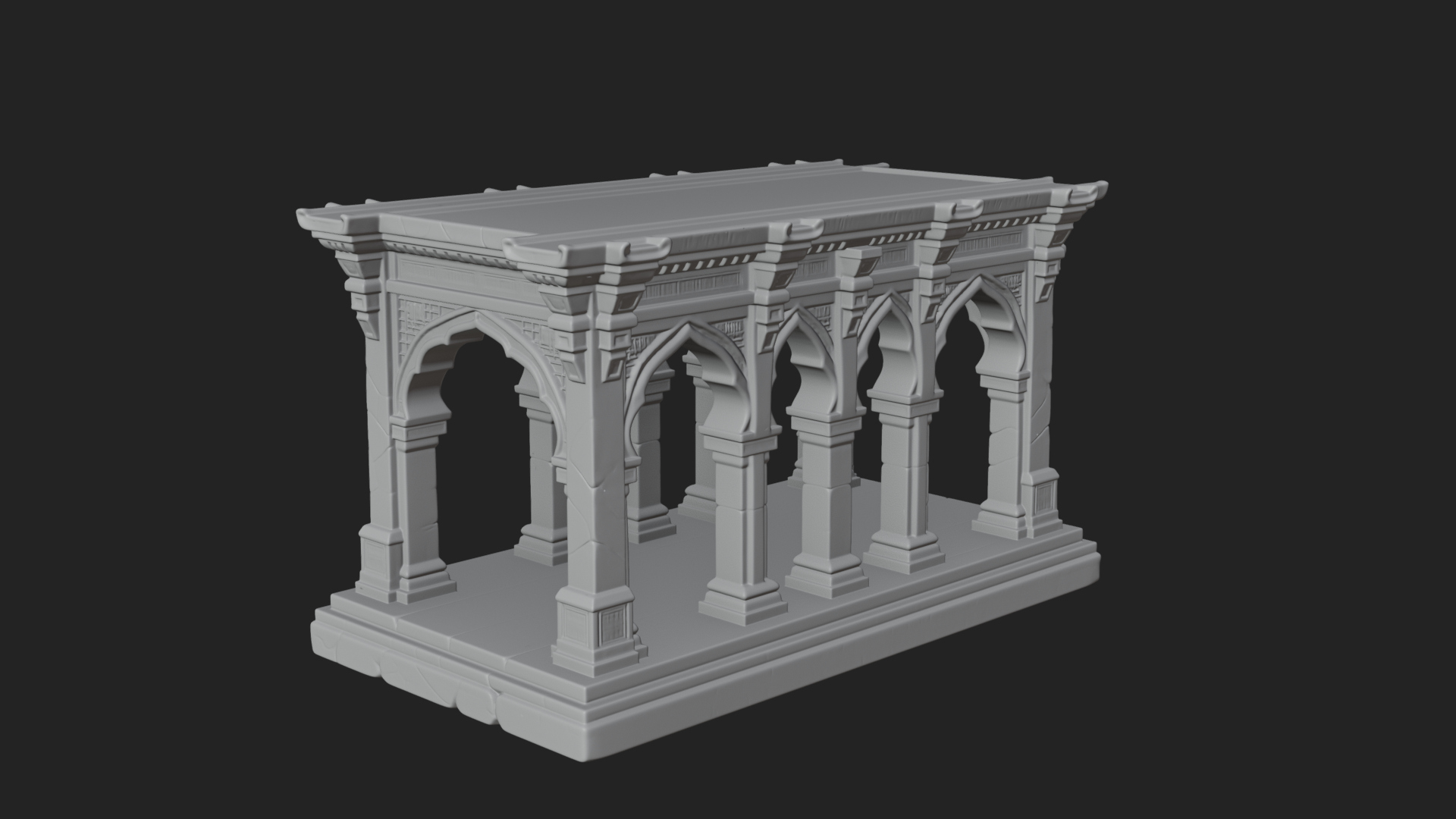 Columned Arcade Model Design 3 3D Print Model 3D Model