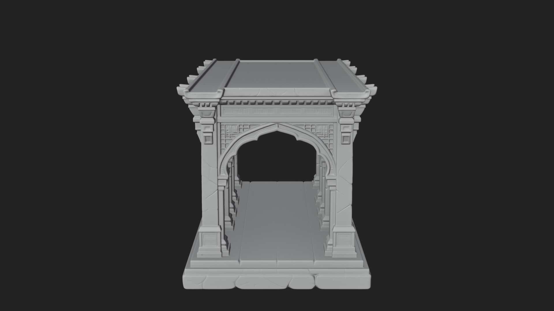 Columned Arcade Model Design 3 3D Print Model 3D Model