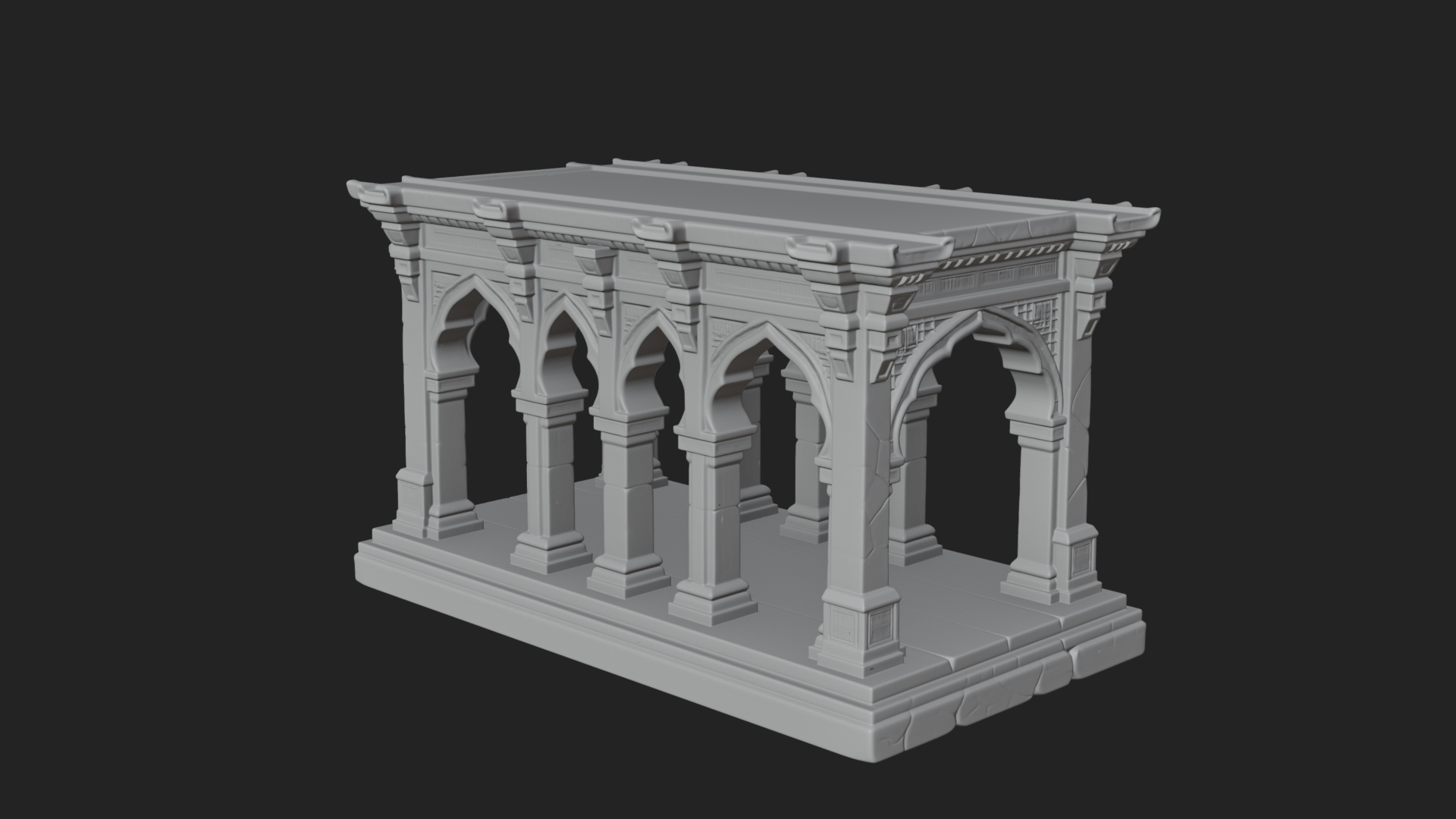 Columned Arcade Model Design 3 3D Print Model 3D Model