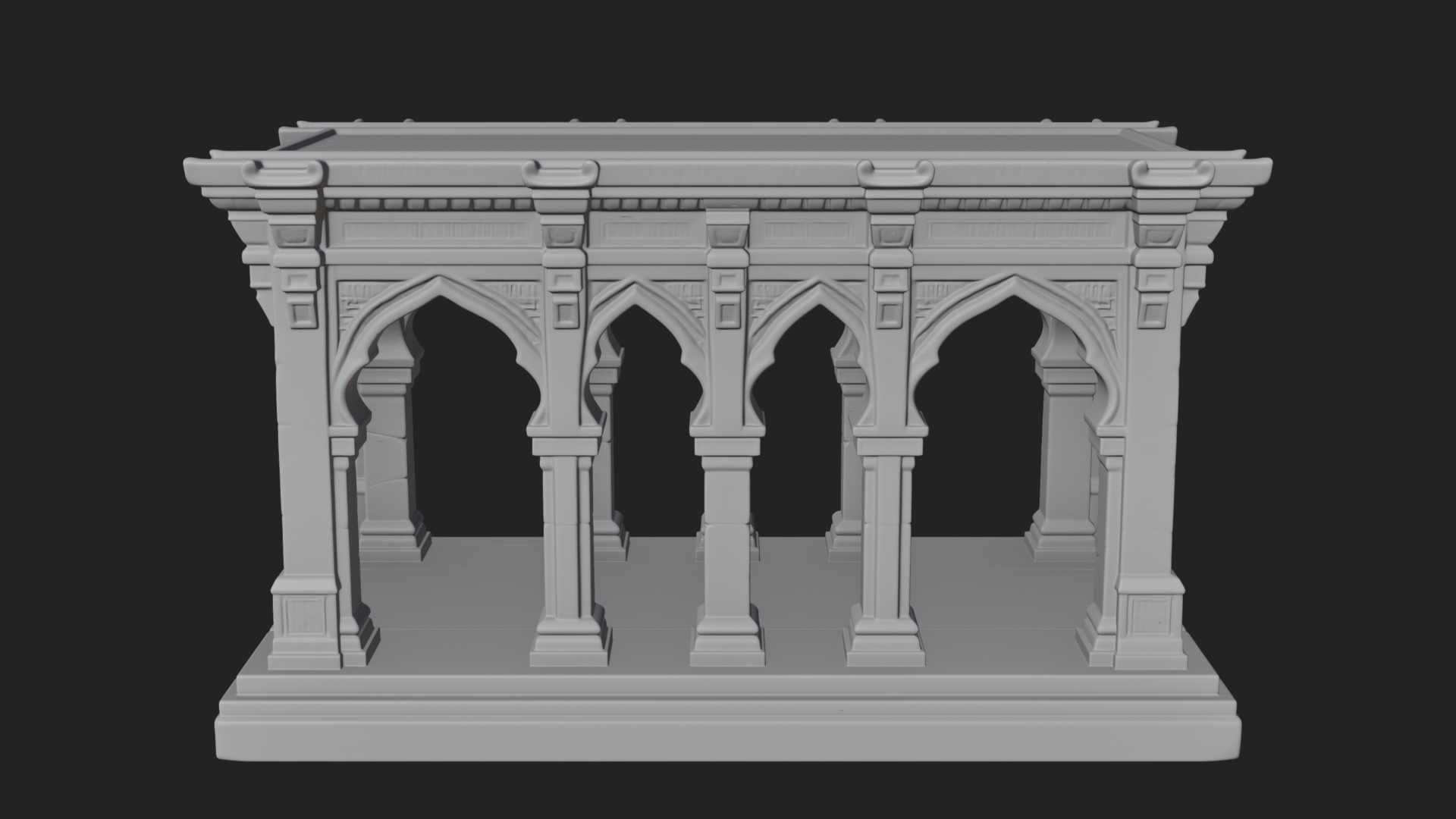 Columned Arcade Model Design 3 3D Print Model 3D Model
