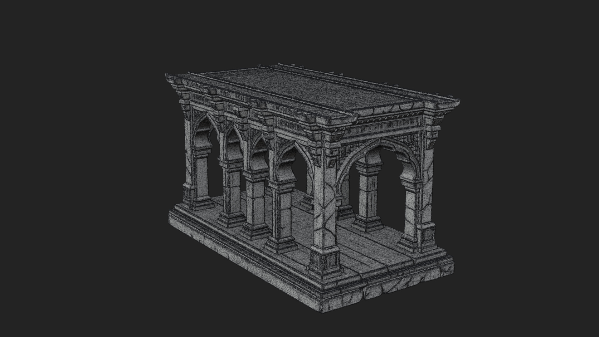 Columned Arcade Model Design 3 3D Print Model 3D Model