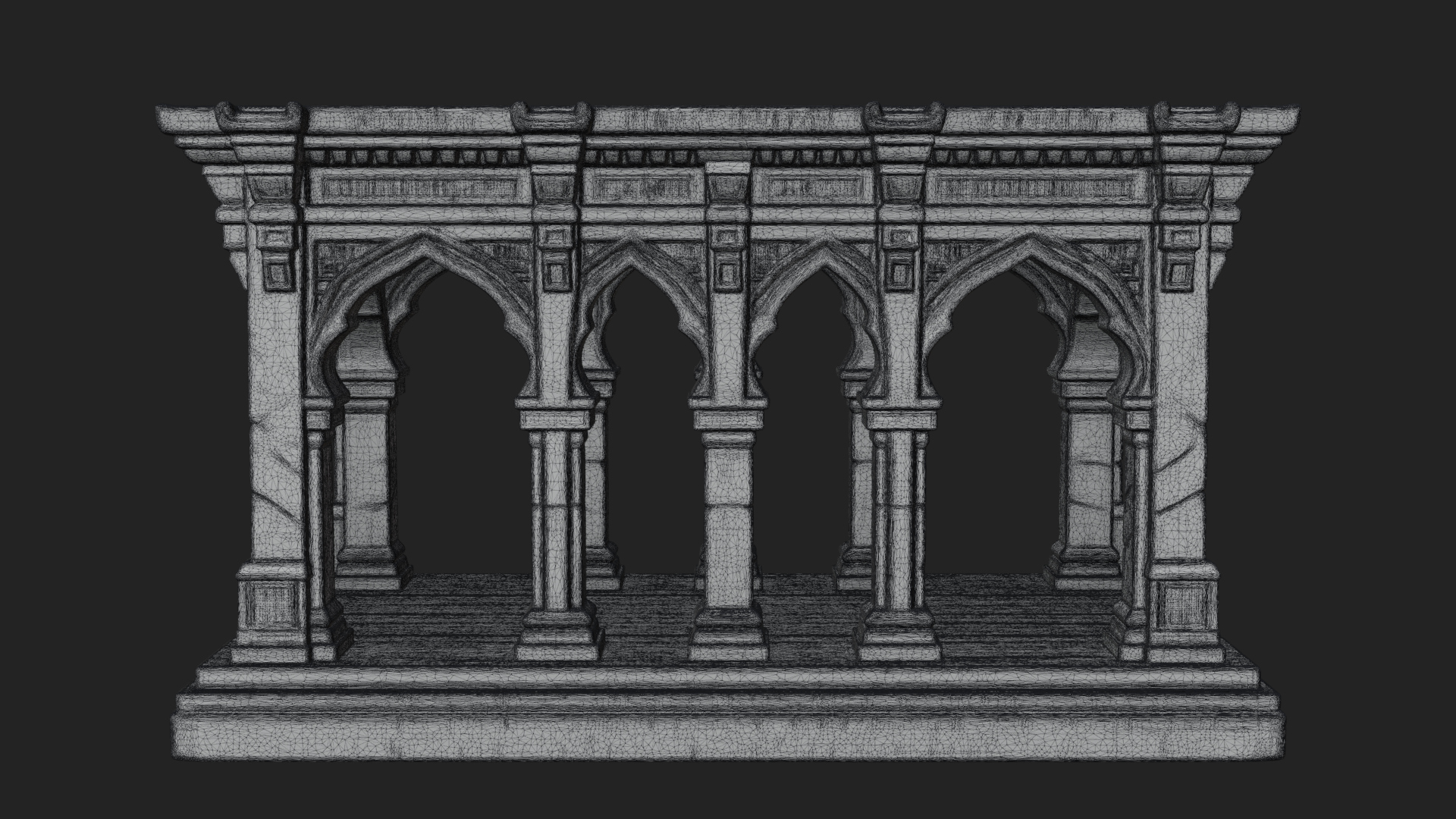 Columned Arcade Model Design 3 3D Print Model 3D Model