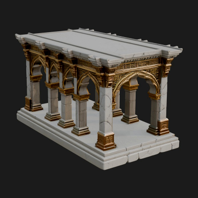 Columned Arcade Model Design 3 3D Print Model