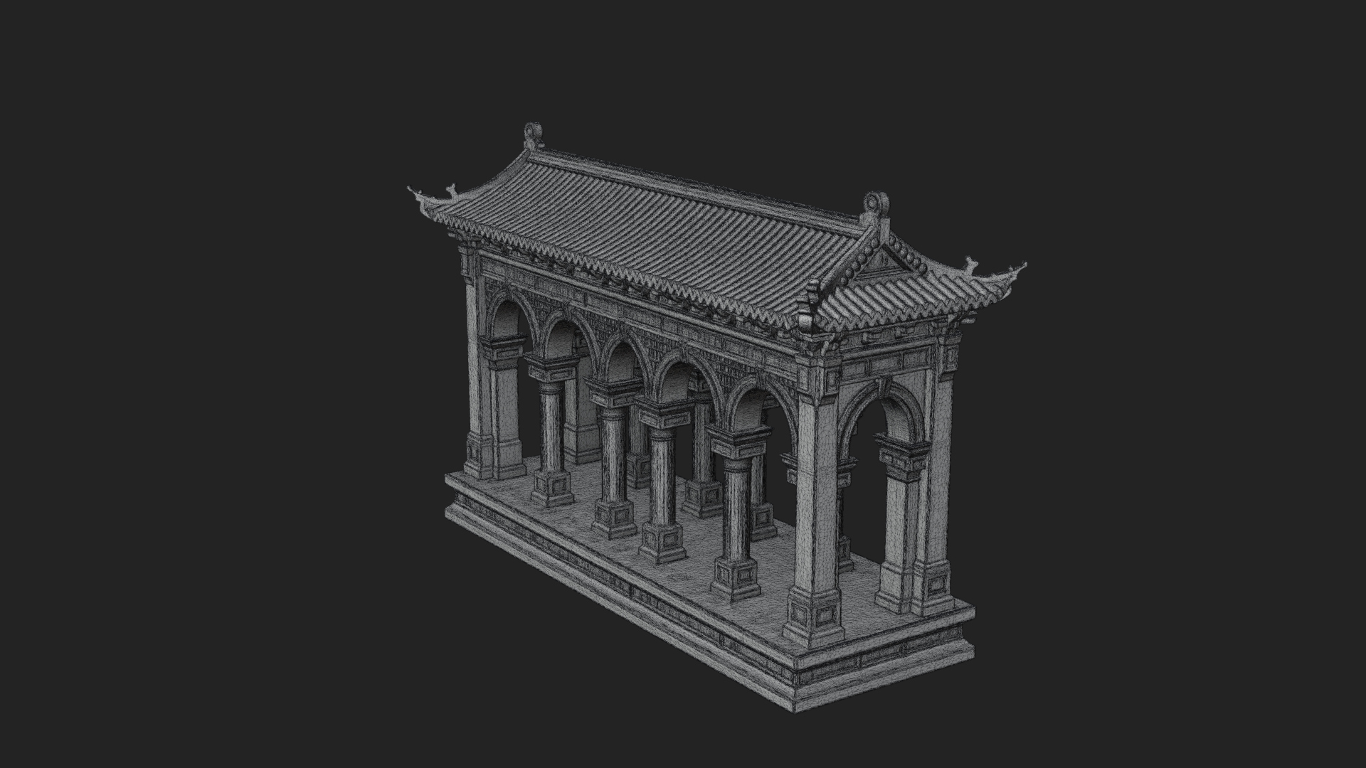 Columned Arcade Model Design 4 3D Print Model 3D Model