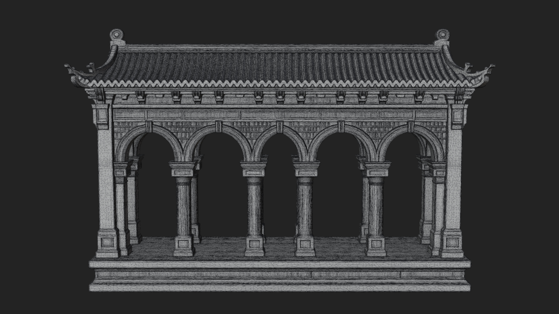 Columned Arcade Model Design 4 3D Print Model 3D Model