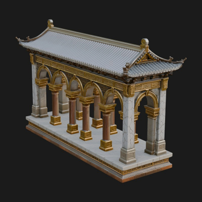 Columned Arcade Model Design 4 3D Print Model
