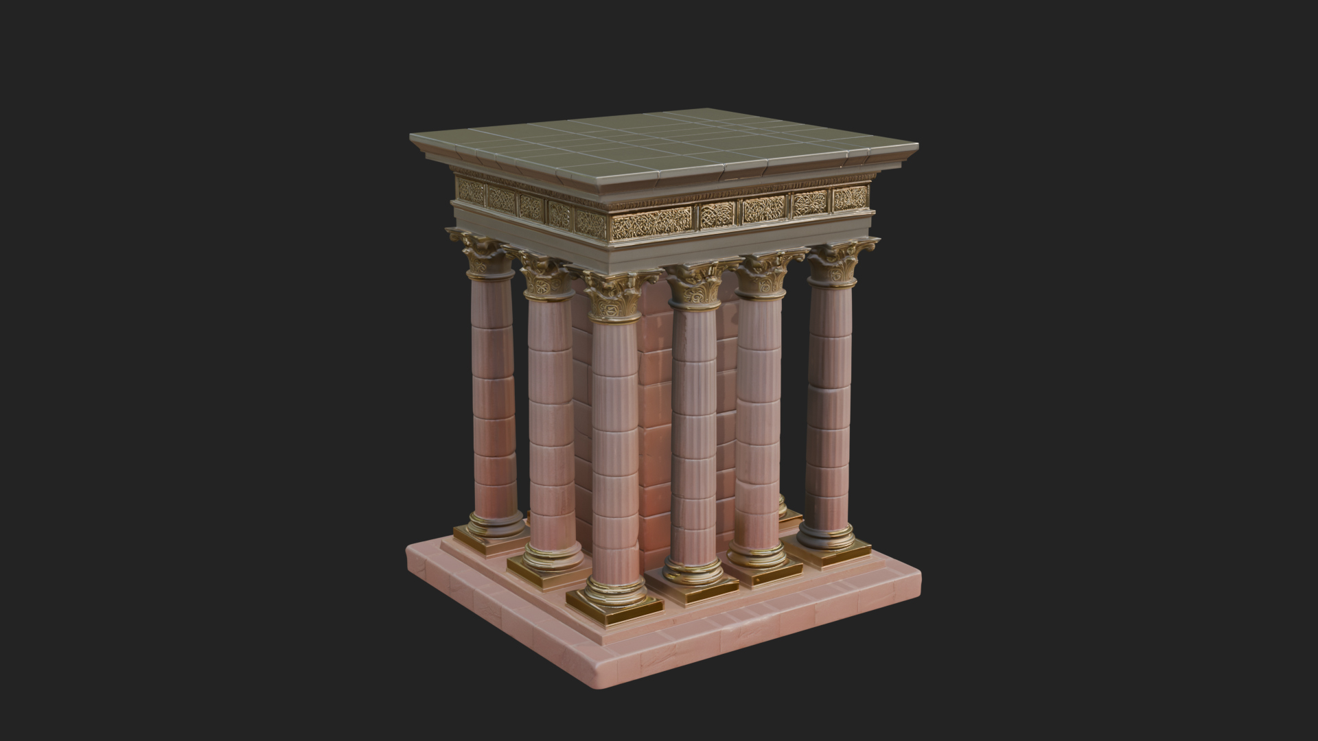 Columned Arcade Model Design 5 3D Print Model 3D Model