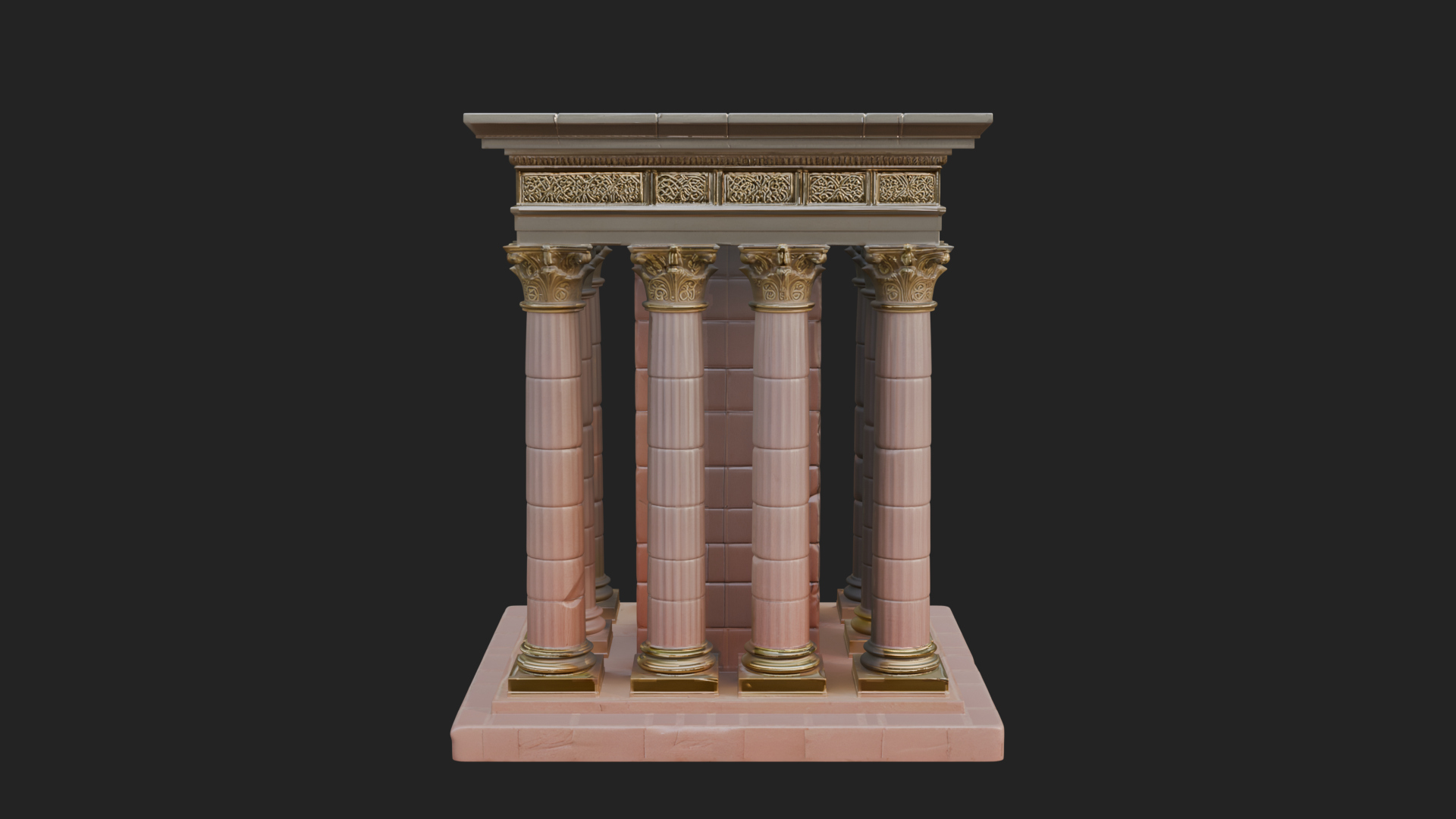 Columned Arcade Model Design 5 3D Print Model 3D Model