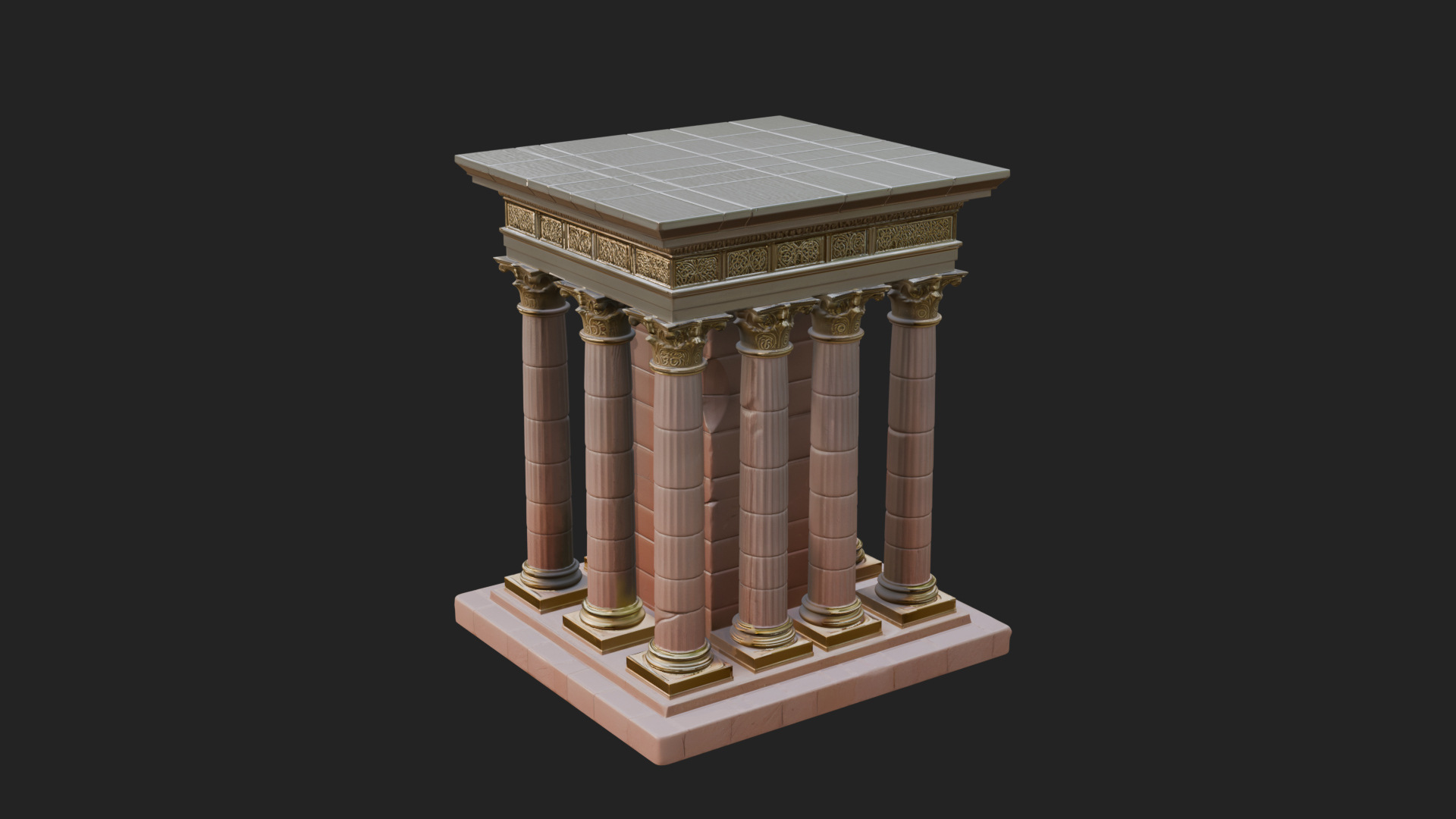 Columned Arcade Model Design 5 3D Print Model 3D Model