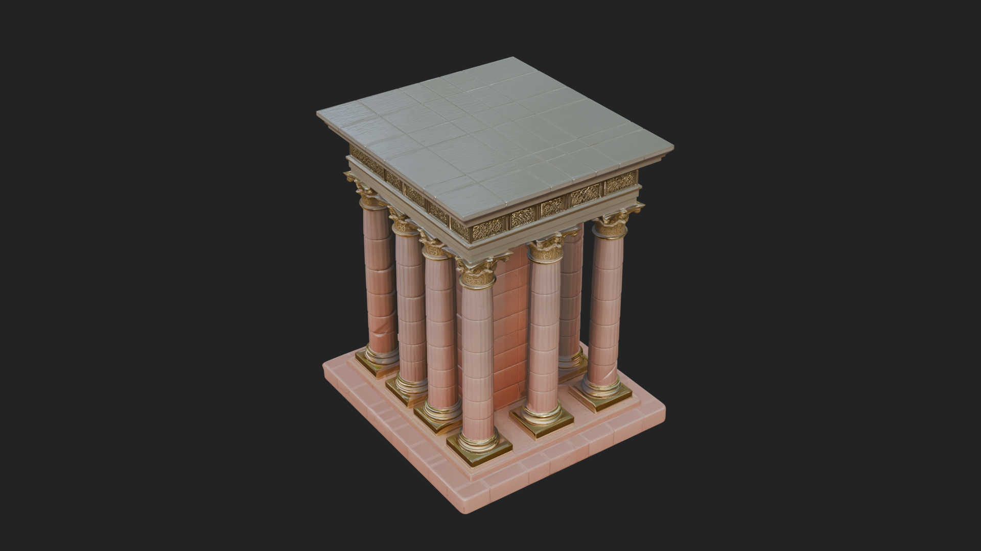 Columned Arcade Model Design 5 3D Print Model 3D Model
