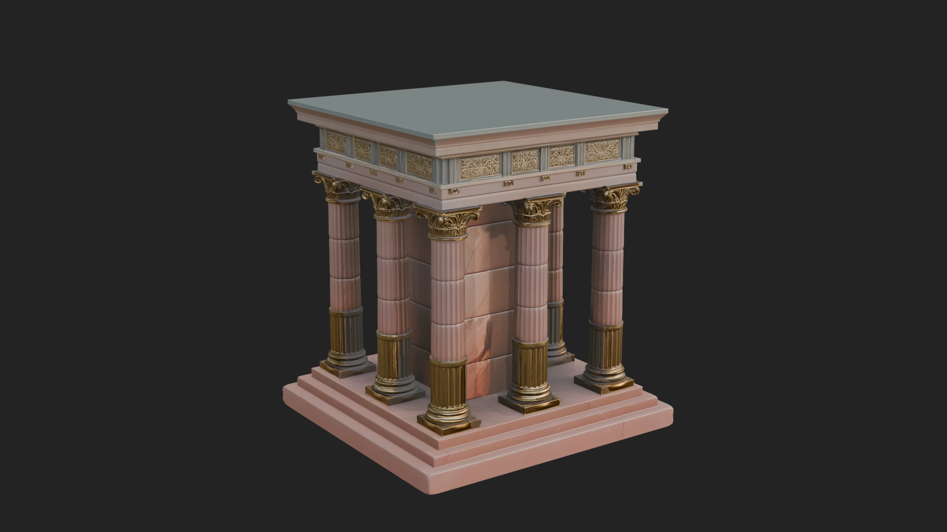 Columned Arcade Model Design 6 3D Print Model 3D Model