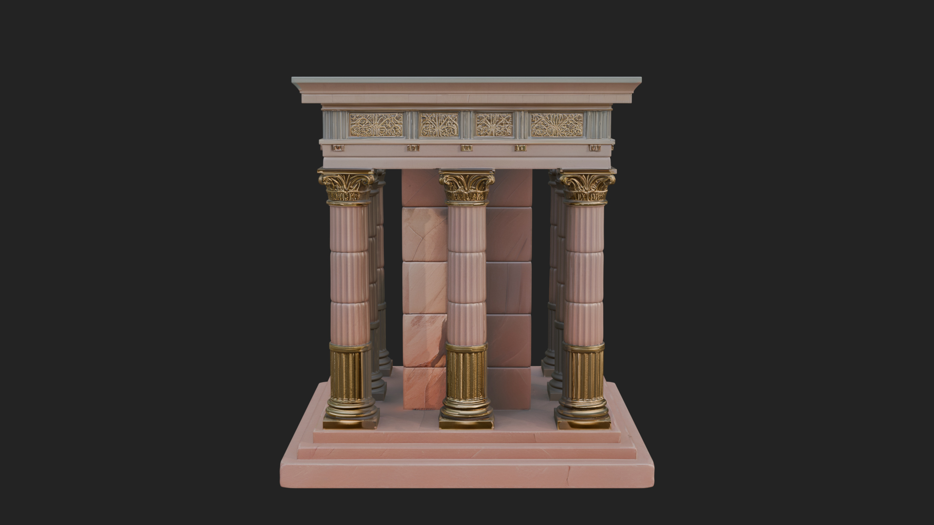 Columned Arcade Model Design 6 3D Print Model 3D Model