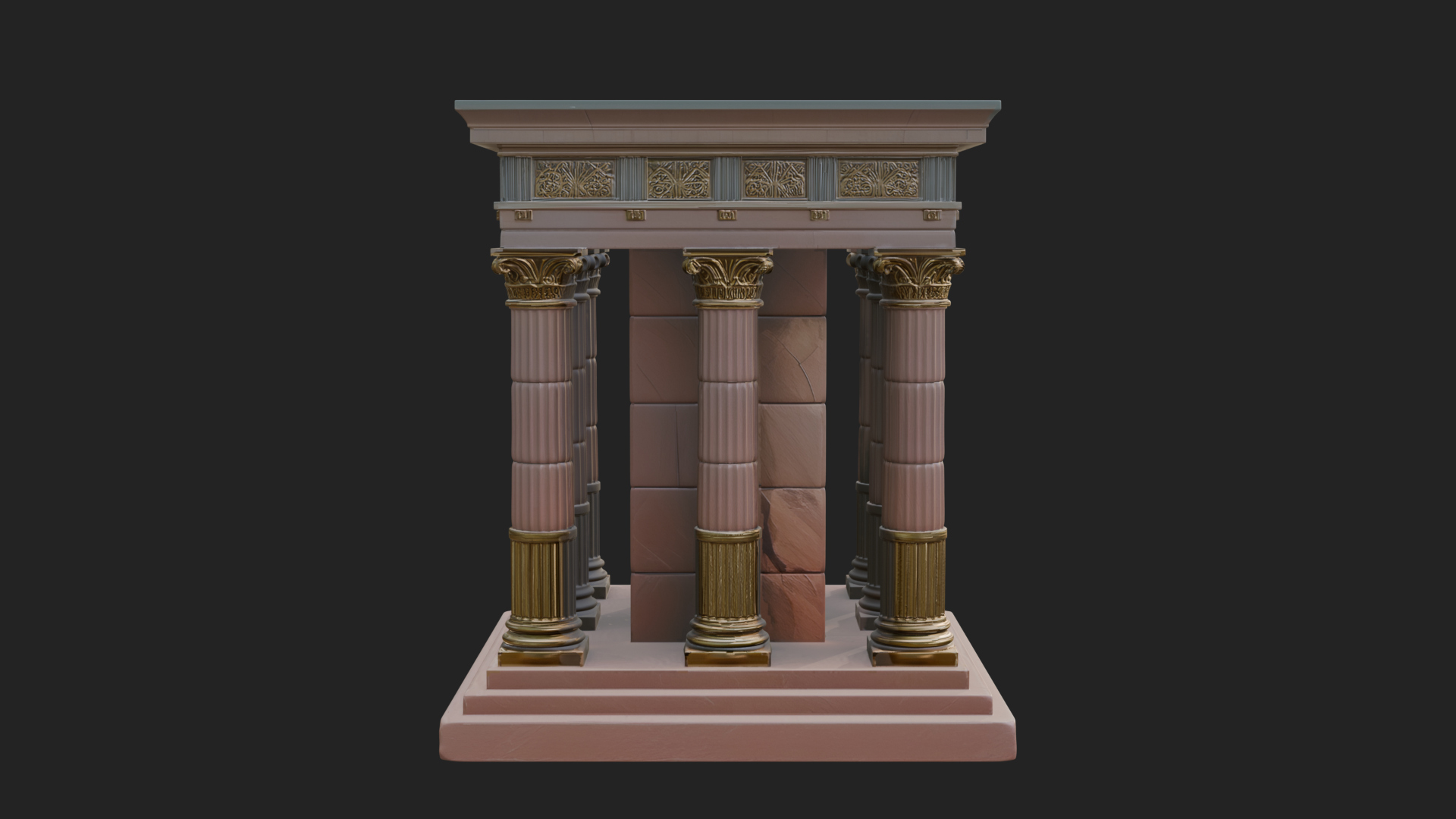 Columned Arcade Model Design 6 3D Print Model 3D Model