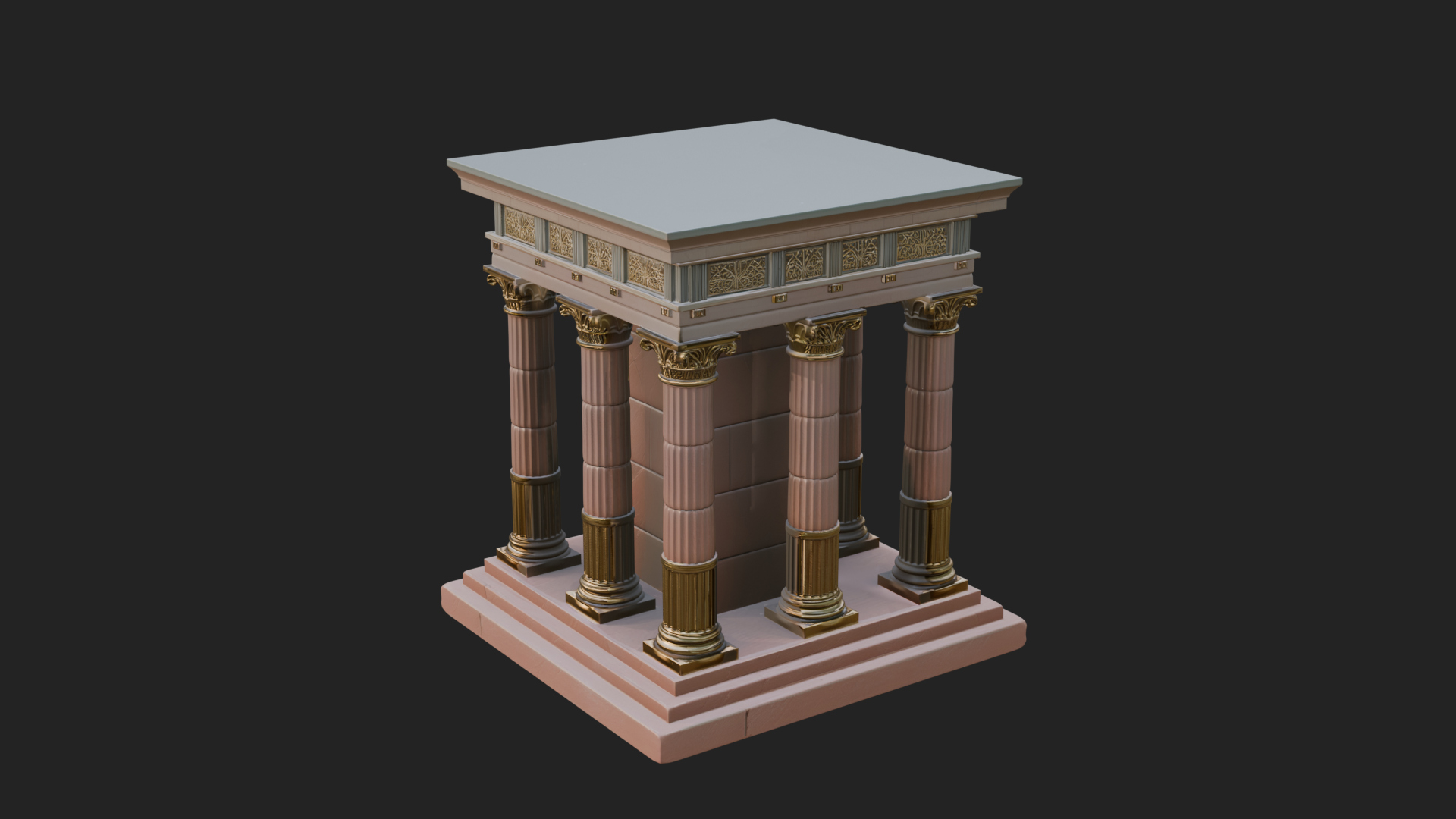 Columned Arcade Model Design 6 3D Print Model 3D Model