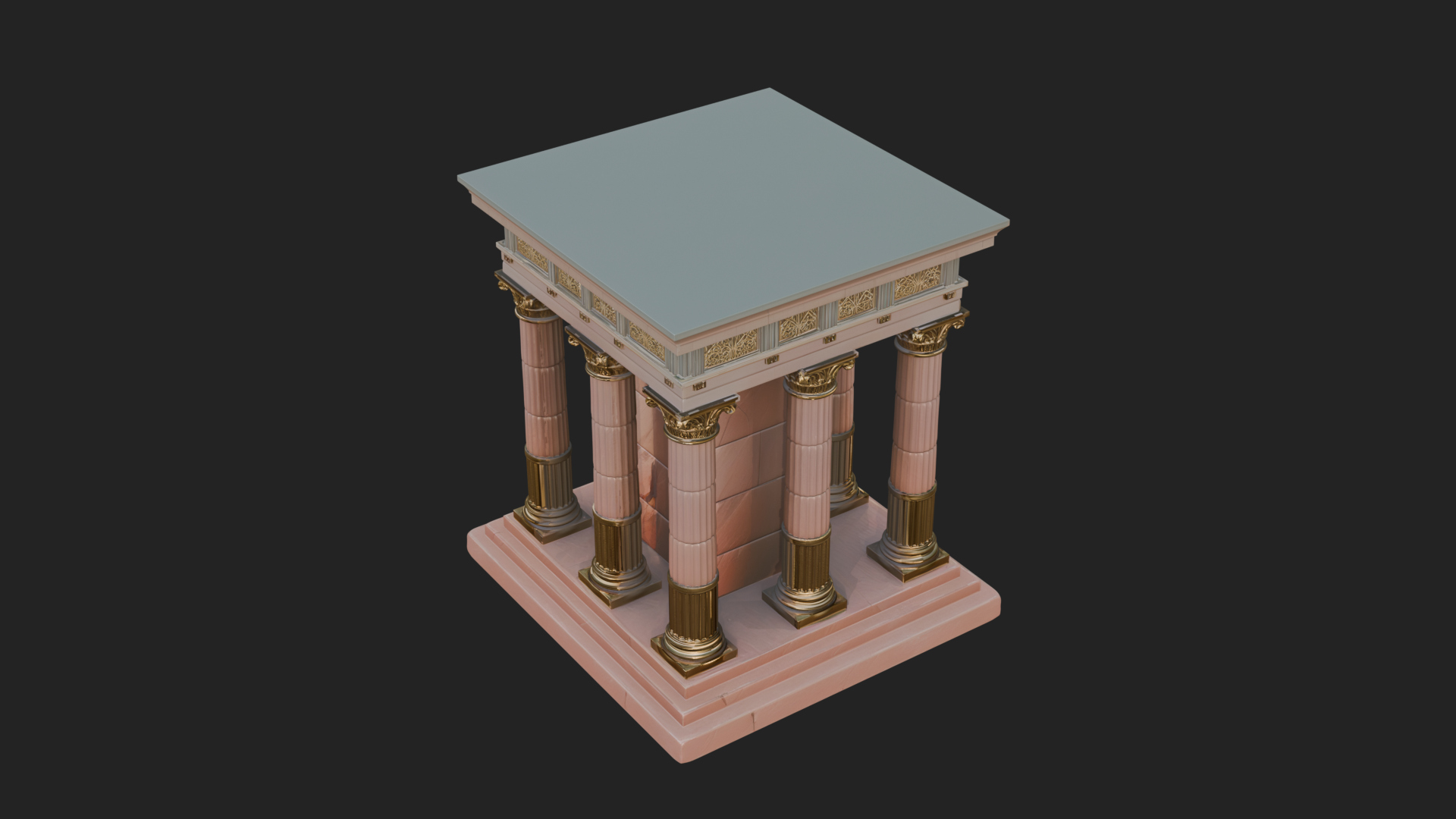 Columned Arcade Model Design 6 3D Print Model 3D Model