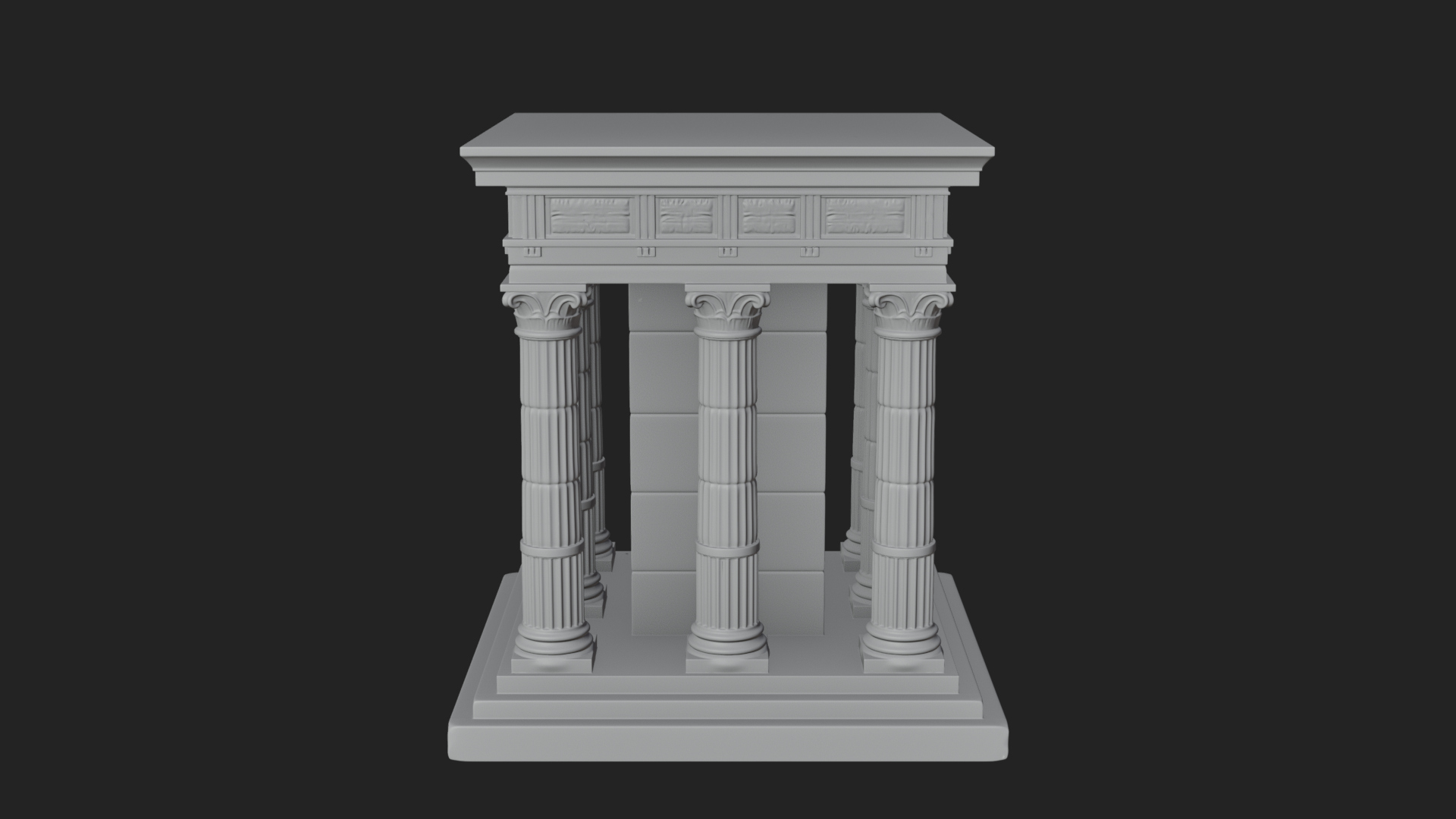 Columned Arcade Model Design 6 3D Print Model 3D Model