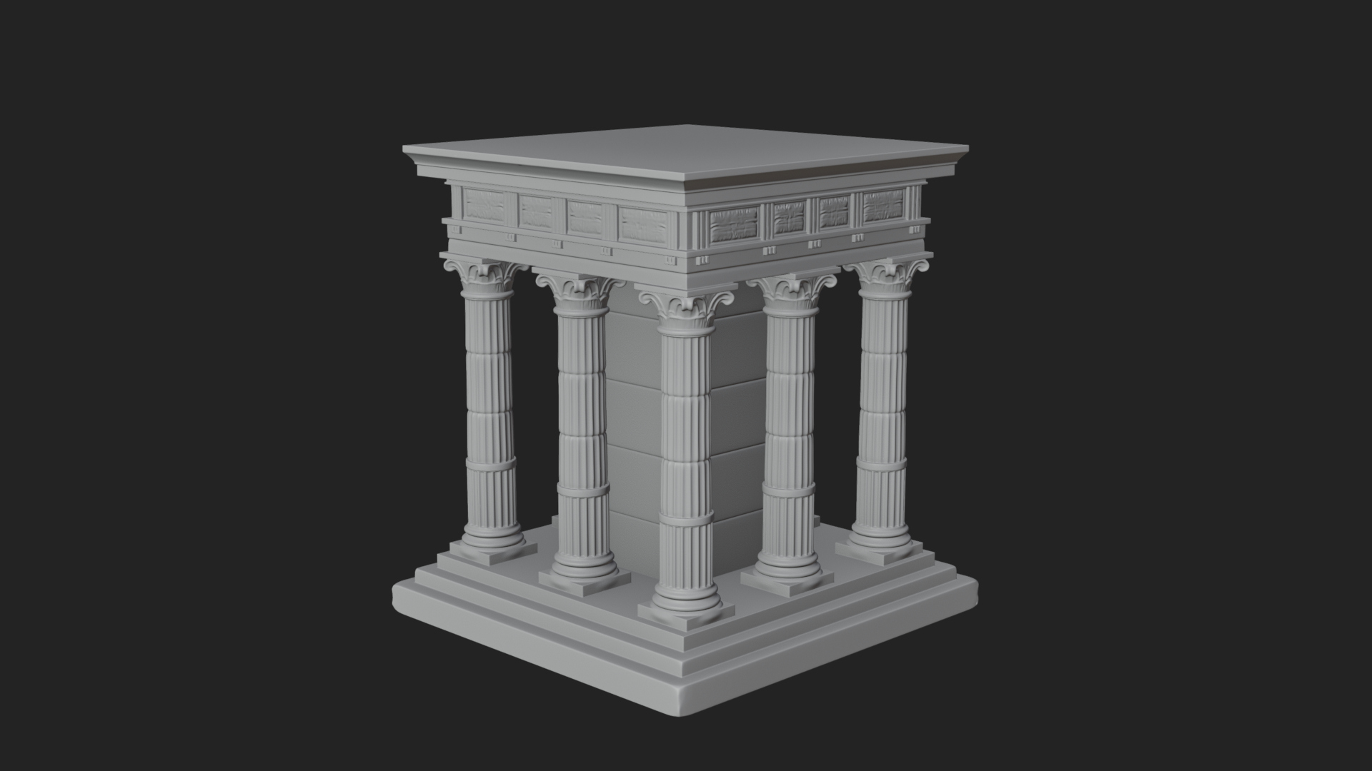 Columned Arcade Model Design 6 3D Print Model 3D Model