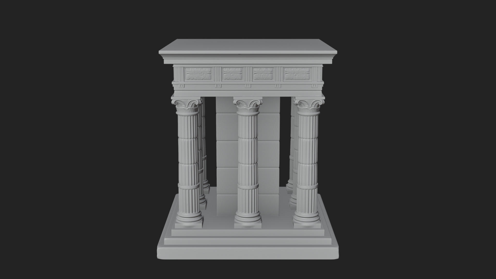 Columned Arcade Model Design 6 3D Print Model 3D Model
