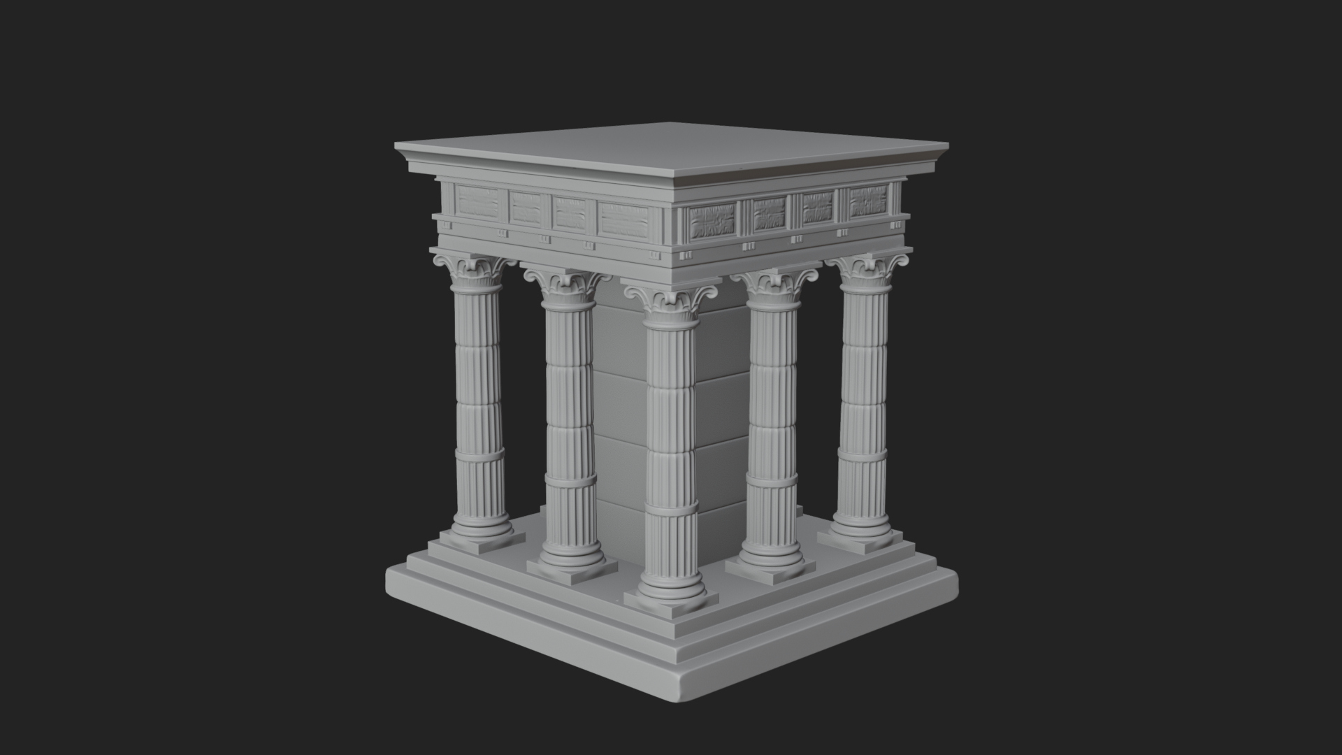 Columned Arcade Model Design 6 3D Print Model 3D Model