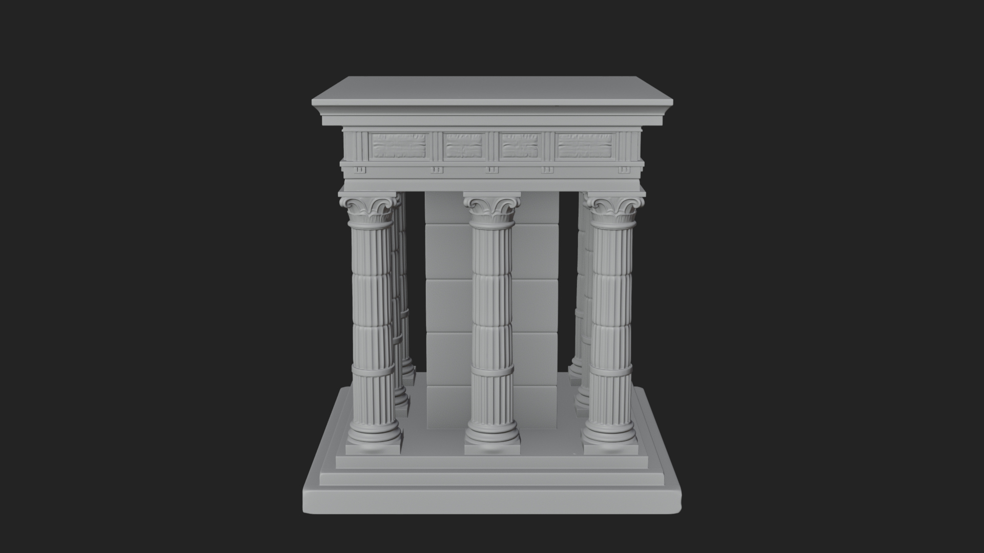 Columned Arcade Model Design 6 3D Print Model 3D Model