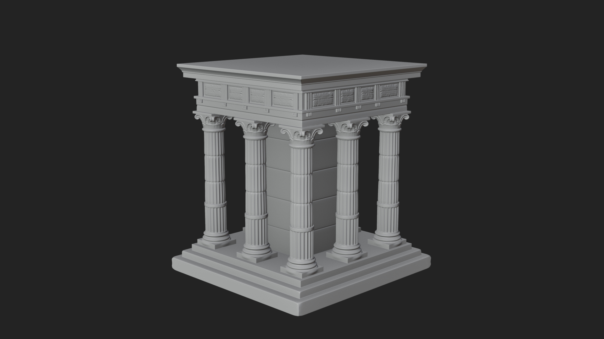 Columned Arcade Model Design 6 3D Print Model 3D Model