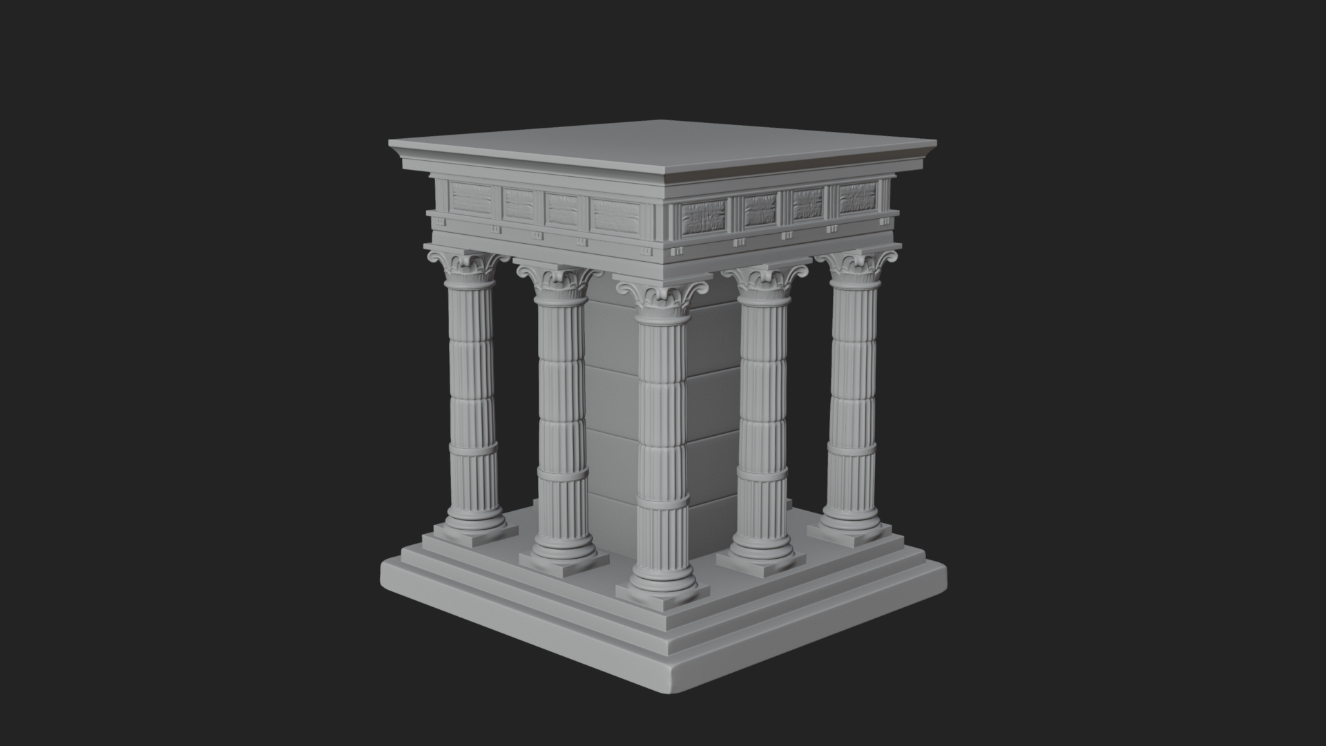 Columned Arcade Model Design 6 3D Print Model 3D Model
