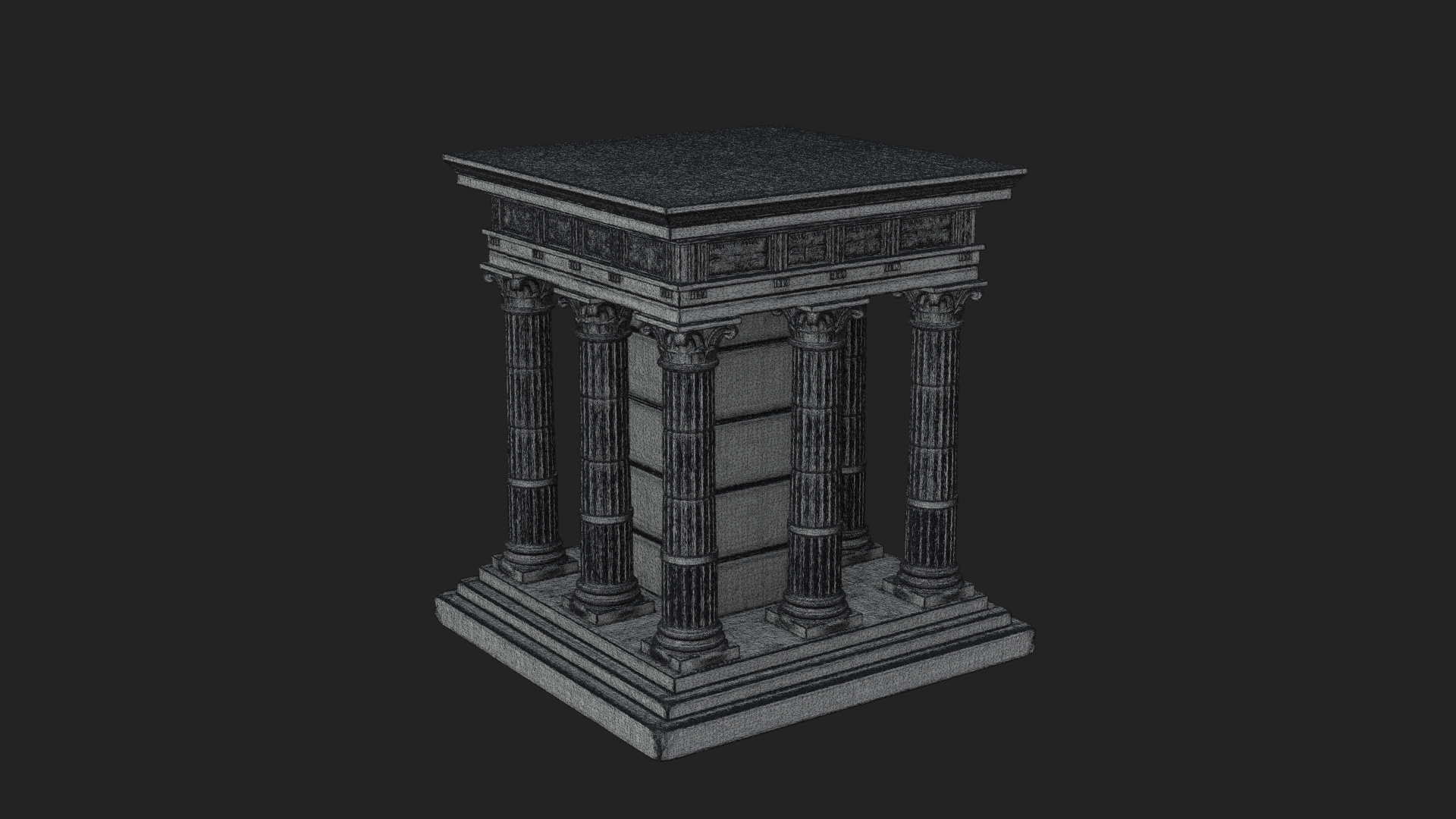 Columned Arcade Model Design 6 3D Print Model 3D Model