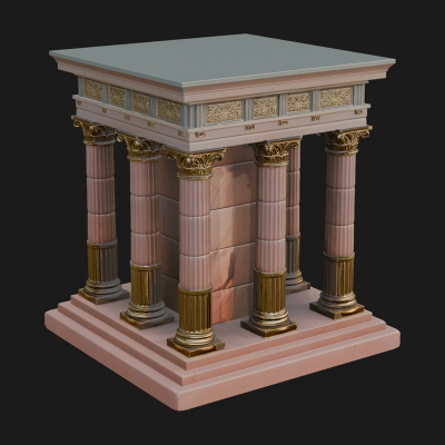 Columned Arcade Model Design 6 3D Print Model