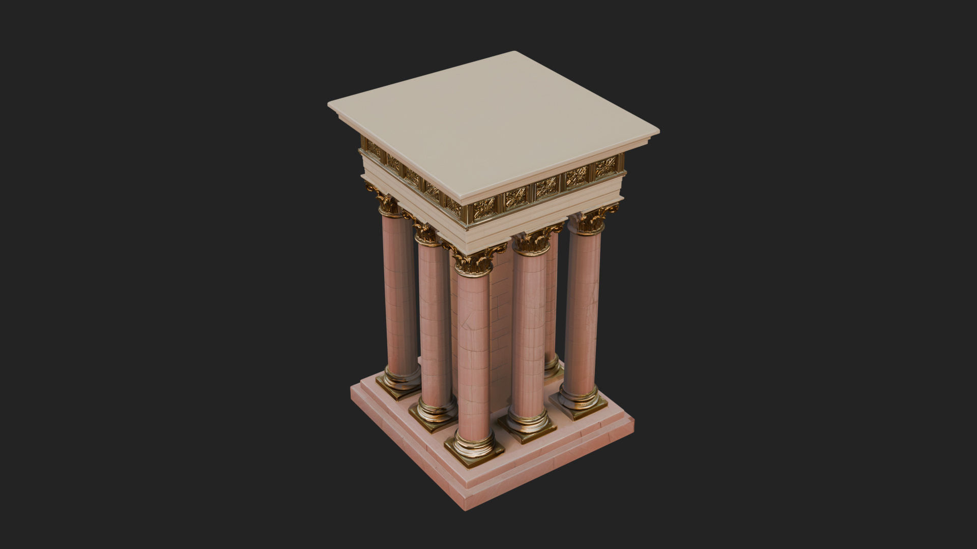 Columned Arcade Model Design 7 3D Print Model 3D Model