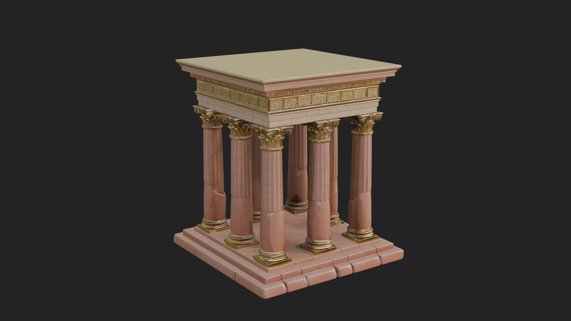 Columned Arcade Model Design 8 3D Print Model 3D Model