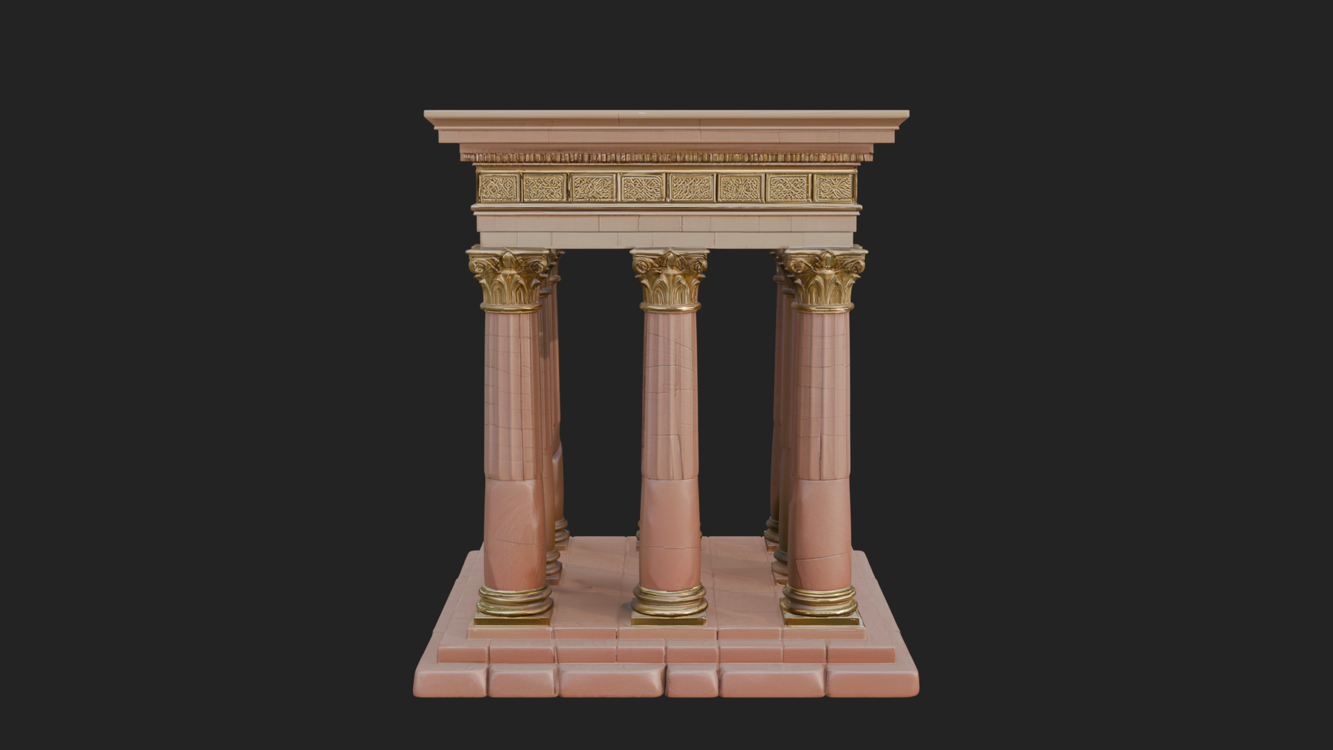 Columned Arcade Model Design 8 3D Print Model 3D Model
