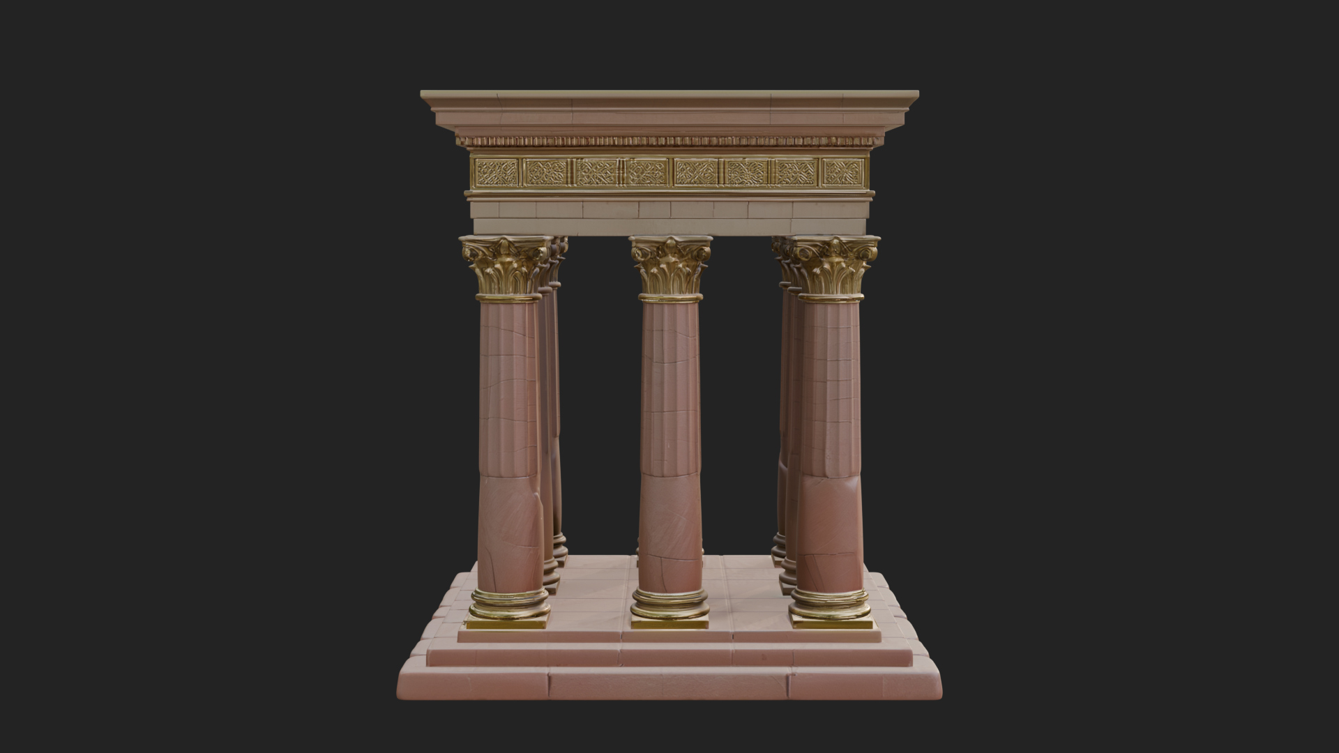 Columned Arcade Model Design 8 3D Print Model 3D Model
