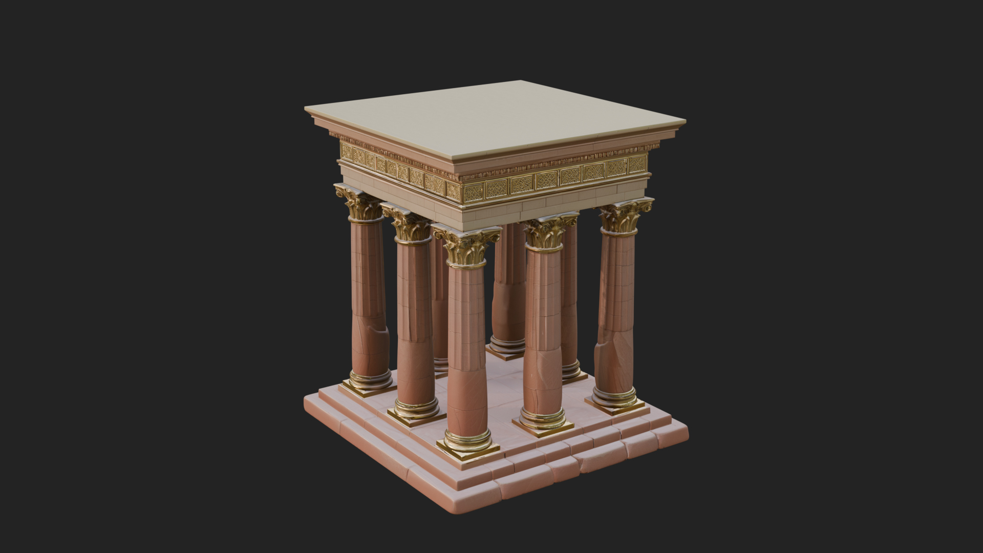 Columned Arcade Model Design 8 3D Print Model 3D Model