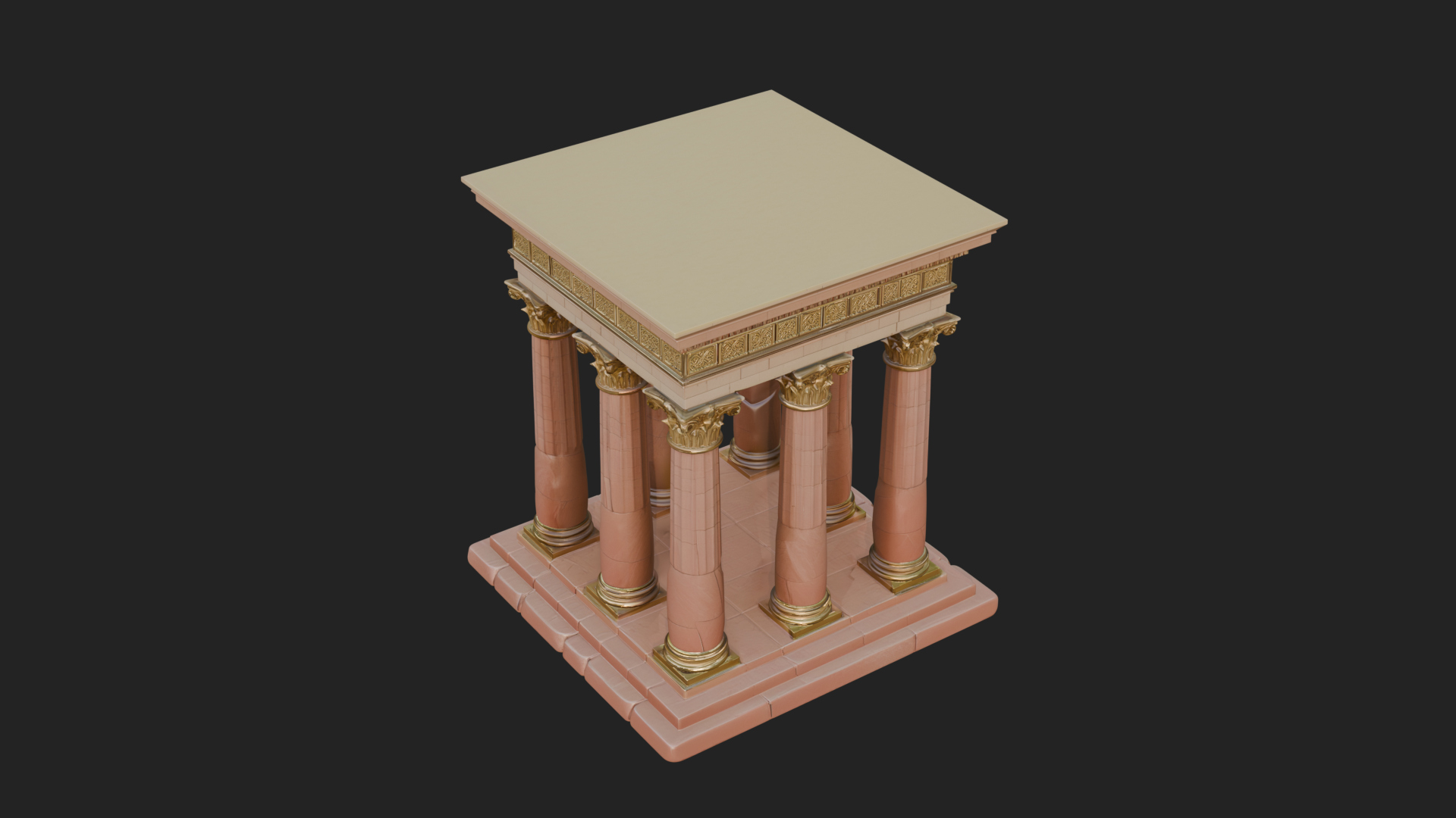 Columned Arcade Model Design 8 3D Print Model 3D Model