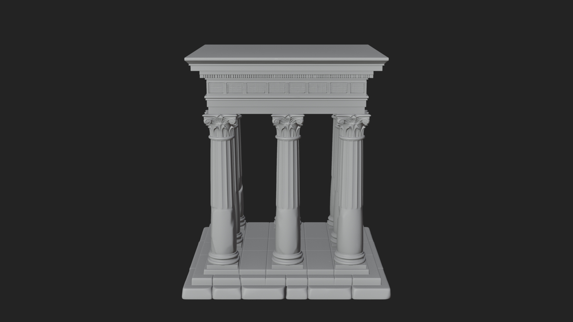Columned Arcade Model Design 8 3D Print Model 3D Model