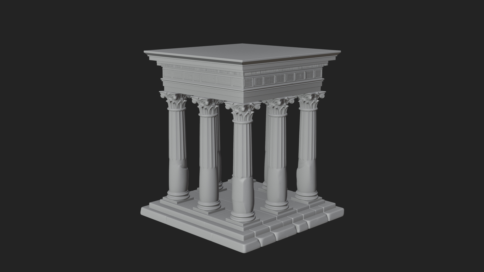 Columned Arcade Model Design 8 3D Print Model 3D Model