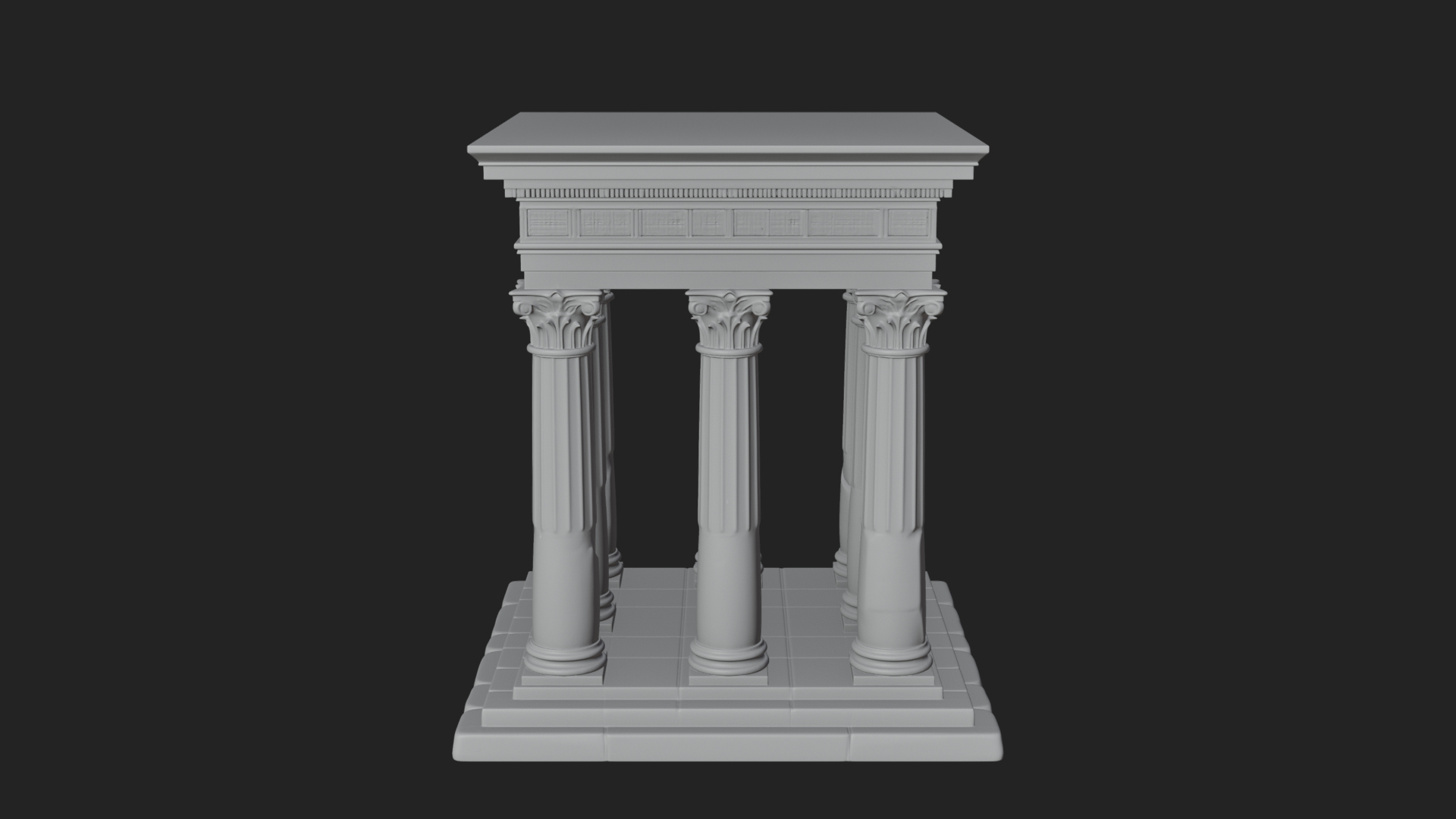 Columned Arcade Model Design 8 3D Print Model 3D Model