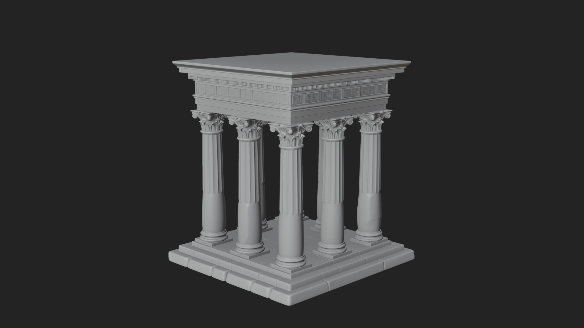 Columned Arcade Model Design 8 3D Print Model 3D Model