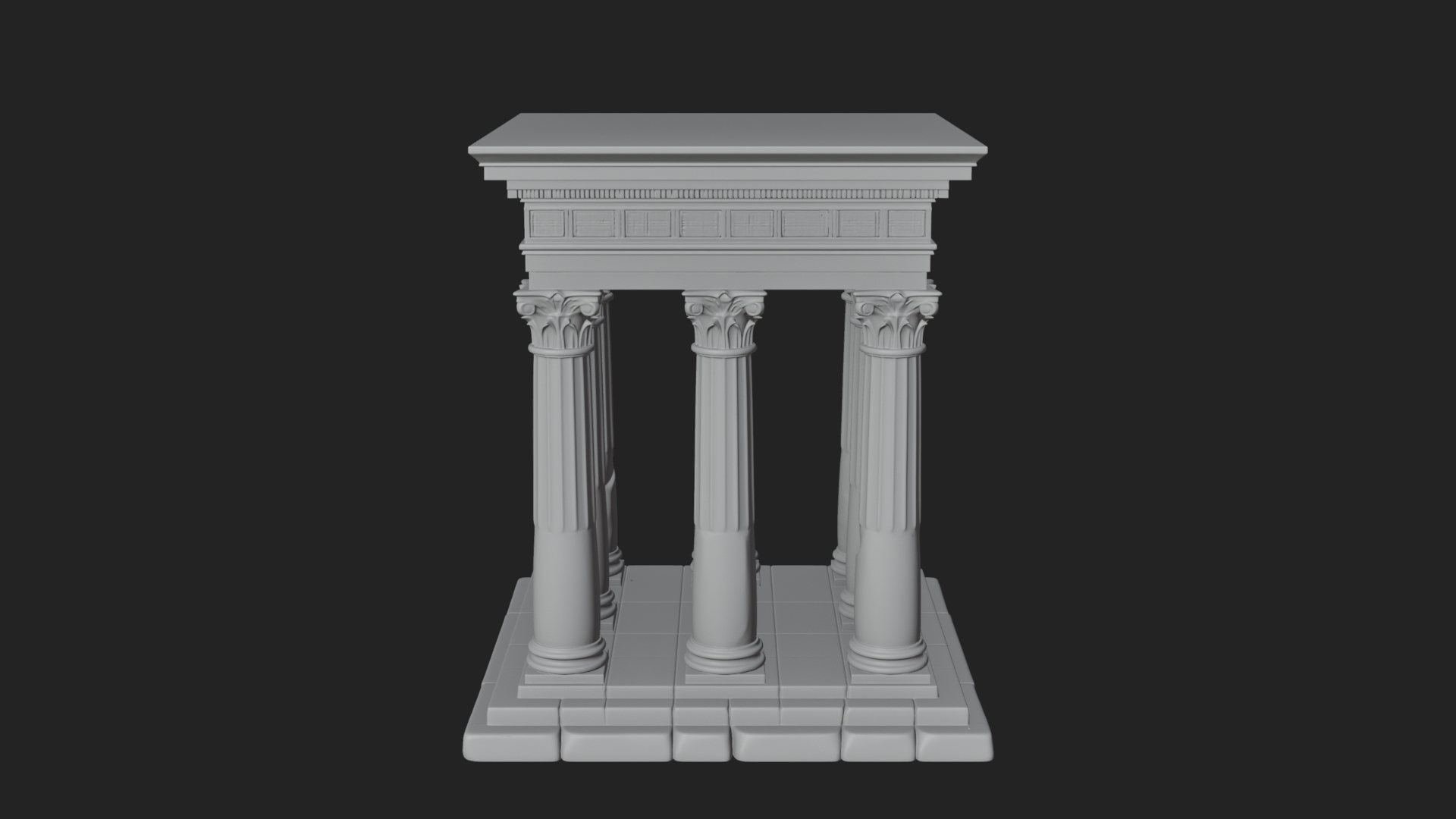 Columned Arcade Model Design 8 3D Print Model 3D Model